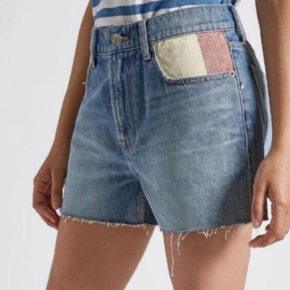 Current/Elliott High-Waisted Raw Hem Denim Cut Off Shorts‎ Size 29 - Picture 4 of 7